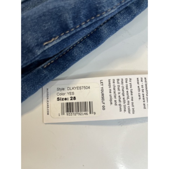 New Hudson Women's Blair Yessenia High Rise Straight Cropped Jean Blue Sz 28 - Picture 5 of 7